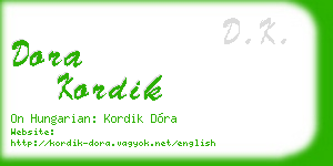 dora kordik business card
