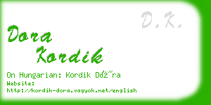 dora kordik business card